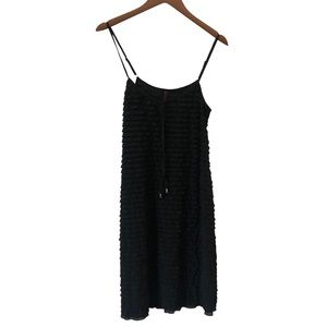 Simon Chang Black Dress - flapper style- sheer - spaghetti strap - size medium